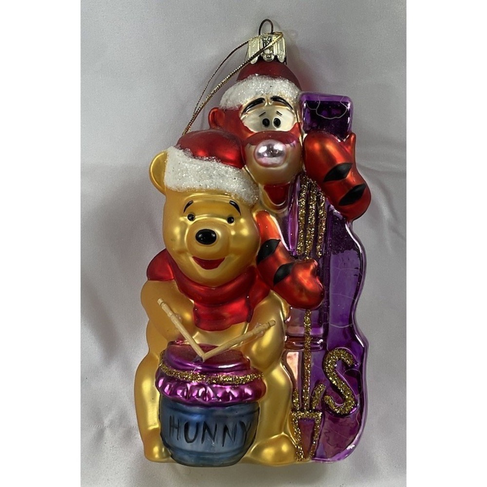 Santa's Best Disney Winnie The Pooh & Tigger European Blown Glass Ornament